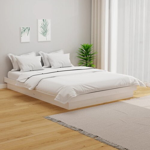 The Living Store Posteljni okvir bel iz trdnega lesa 120x190 cm - Posteljni Okvir, (21523865) Slike