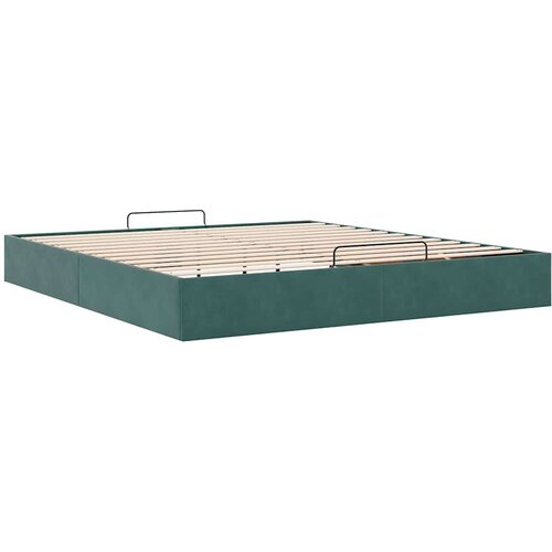 vidaXL Otomanski posteljni okvir brez vzmetnice Temno zelena 160x200cm Cene