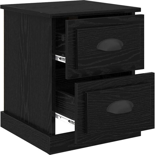  Noćni ormar s ladicama 2 pcs Crni hrast 39 x 39 x 47.5 cm Slike