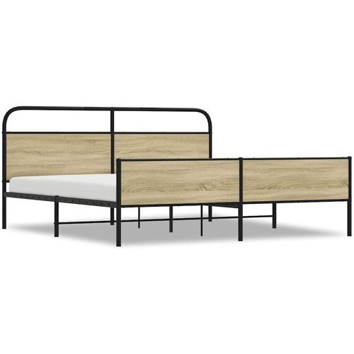 VidaXL metalni okvir kreveta bez madraca boja hrasta sonome 180x200 cm Slike