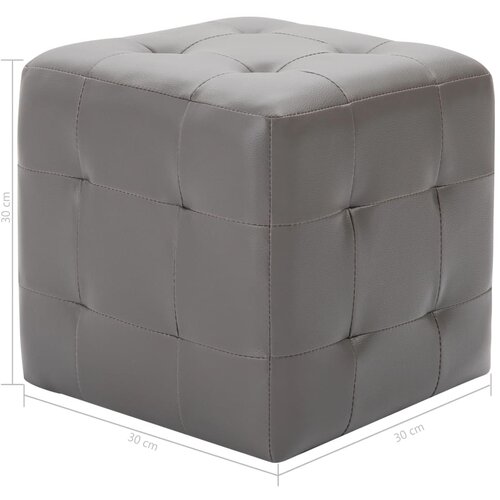  Tabure 2 kom sivi 30 x 30 x 30 cm od umjetne kože Slike