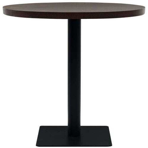 VidaXL okrugli stol za bistro od mdf-a i čelika 80x75 cm tamni pepeljasti Slike