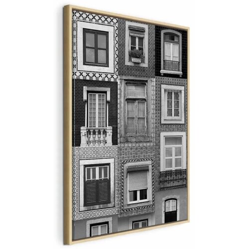  Slika - Patterned Windows (1 Part) Vertical 60x90 U prirodnom drvenom okviru Cijene
