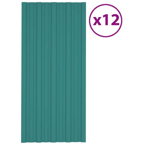  panel 12 pcs Zelena 100 x 45 cm Pocinčani čelik - Zelena 100 x 45 cm 12 Slike