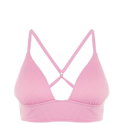 Trendyol Cyclamen Textured Back Detailed Bikini Top Cene