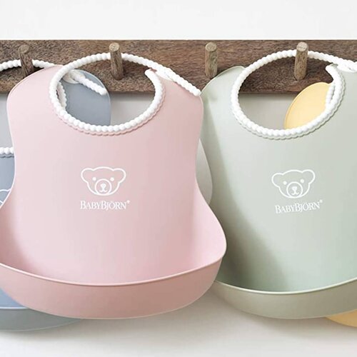 BABYBJORN 2 dijelni set podbradnjaka feeding powder green Slike