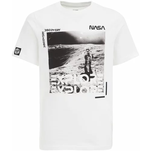 WE Fashion Majica 'NASA' siva / crna / bijela