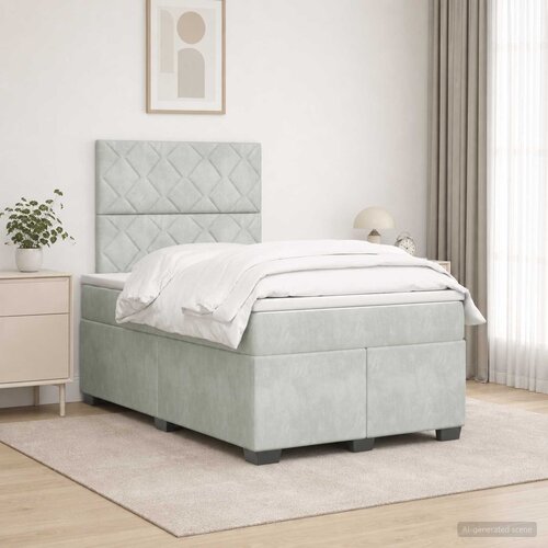  Boxspring krevet s madracem Svjetlosiva 120 x 190 cm Bar&amp;scaron;un Slike