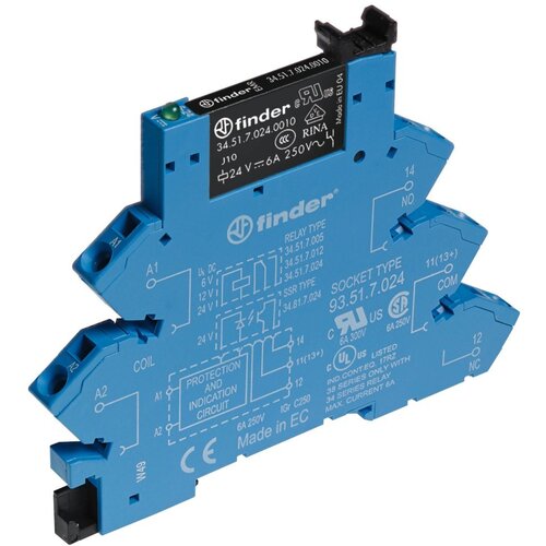 Finder Priključni rele 6,2 mm 1W,6A,IP20 38.61.7.012.0050, (21223545) Cene