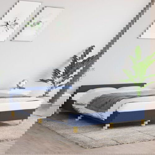 VidaXL okvir za krevet s uzglavljem plavi 120 x 200 cm od tkanine Slike