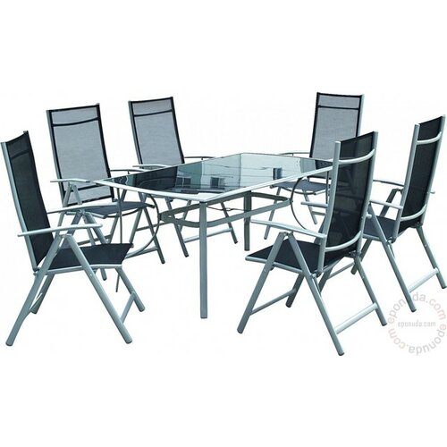 Bastenski set CORSICA - Sto + 6 stolica metalni Slike