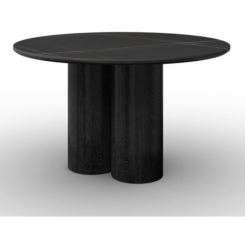 Bessagi Home Jedilna Miza Kiano, Črna, Porcelan, &amp;Oslash; 130cm Slike