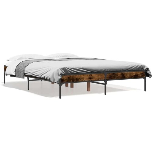  Okvir kreveta boja hrasta 120x200 cm konstruirano drvo i metal Slike