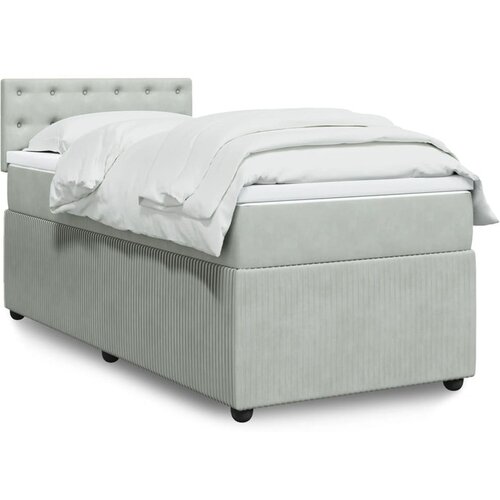 vidaXL spring krevet s madracem svjetlosivi 90x190 cm bar&scaron;unasti Cijene