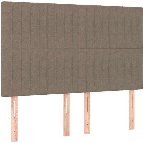  Krevet s oprugama i madracem smeđesivi 140 x 190 cm od tkanine Slike