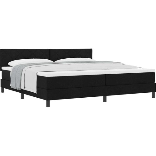 VidaXL Krevet s podlogom s madracem crni 200x200 cm tkanina Slike