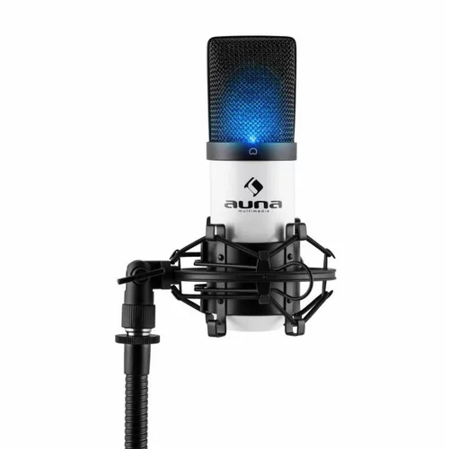 Auna Pro MIC-900-WH-LED, bijeli, USB kondenzatorski mikrofon, studijski