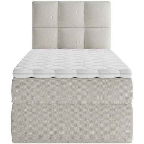 MID.YOU POSTELJA Z VZMETNICO 90 cm x 200 cm , les, tekstil, leseni material krem barve Slike