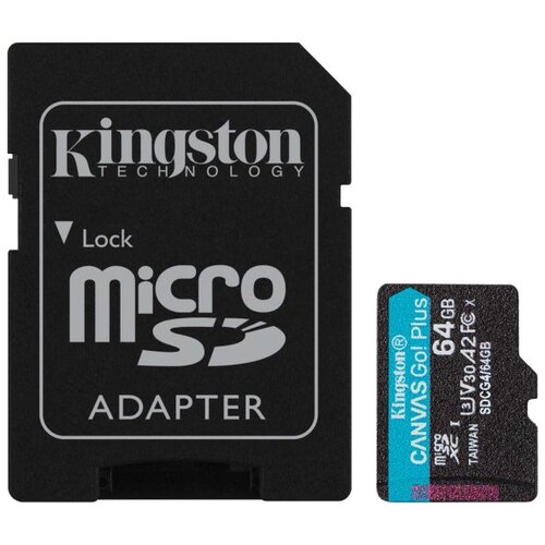 Kingston Memorijska kartica U3 V30 microSDXC 64GB Canvas Go Plus 200MB/s A2 + adapter SDCG4/64GB Slike
