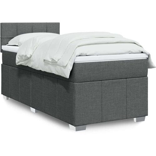 vidaXL Box spring postelja z vzmetnico temno siva 80x200 cm blago Cene
