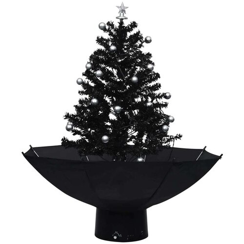 VidaXL Božićno drvce koje sniježi sa stalkom crno 75 cm PVC Slike