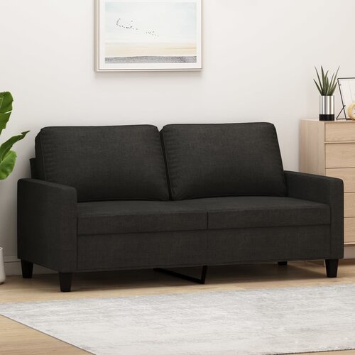  The Living Store Dvosed črn 140 cm blago - Kavč Dvosed, (21449165) Cene