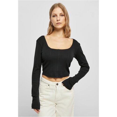 UC Ladies Ladies Short Rib Corsage Longsleeve black Slike
