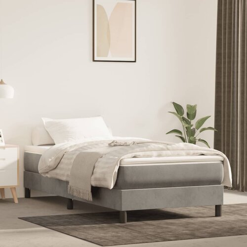 vidaXL Vzmetnica z žepkasto vzmetjo svetlo siva 80x220x20 cm žamet Cene