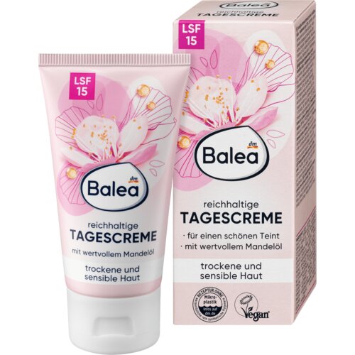 Balea hranljiva dnevna krema za suvu i osetljivu kožu - bademovo ulje, SPF 15 50 ml Cene