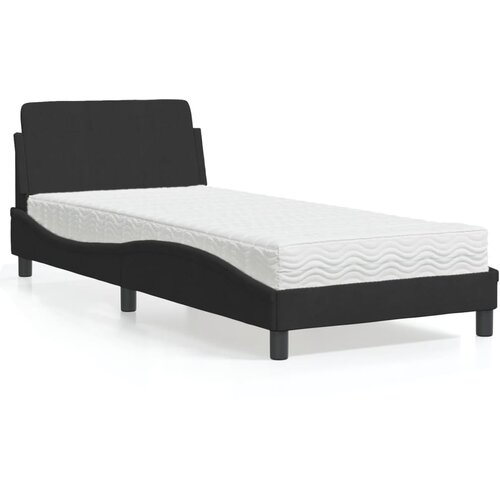 vidaXL Postelja z vzmetnico črna 90x190 cm žamet Cene