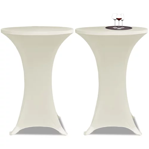 vidaXL Krem rastežljiv stolnjak za stolove Ø60 2 kom