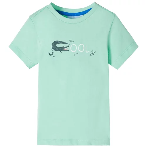 vidaXL Otroška majica z kratkimi rokavi svetlo zelena 128