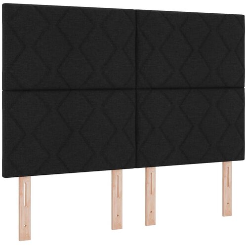  Krevet s opruga kutije s LED trakama Crna 140 x 190 cm tkanina Slike