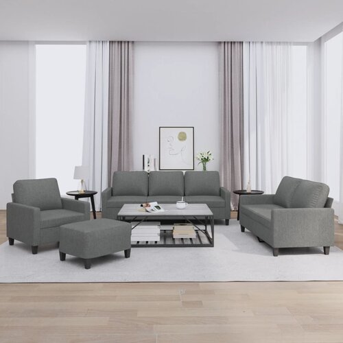  4-dijelni set sofa s jastucima tamnosivi od tkanine Cijene