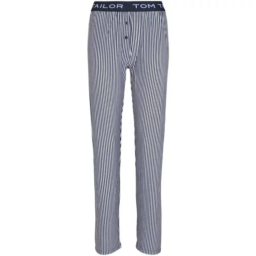 Tom Tailor Pidžama hlače tamno plava / bijela