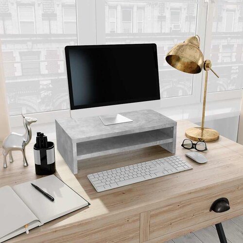  Stalak za monitor boja betona 42 x 24 x 13 cm konstruirano drvo Slike