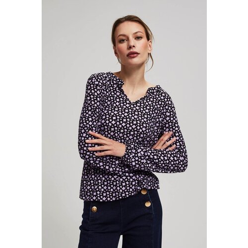 Moodo Patterned blouse with V-neck Cene