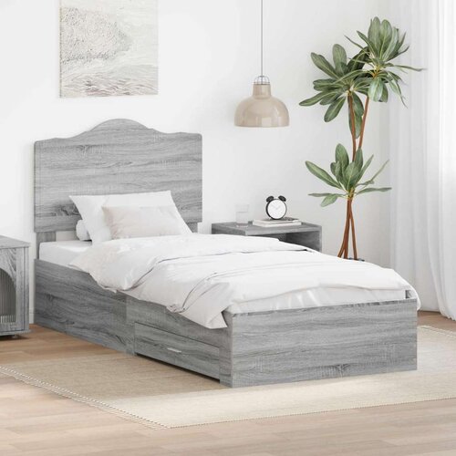  Konstrukcija postelje Siva Sonoma 90 x 200 cm Konstruiran les, (5000102259) Cene