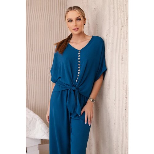 Kesi Women&amp;#039;s set blouse + trousers - cornflower blue Slike