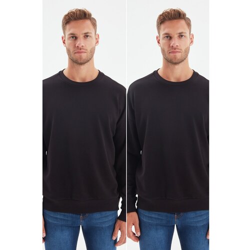 Trendyol Black Men's Oversize Fit 2-Pack Sweatshirt Slike