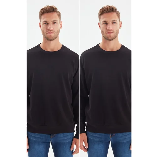 Trendyol Black Men's Oversize Fit 2-Pack Sweatshirt