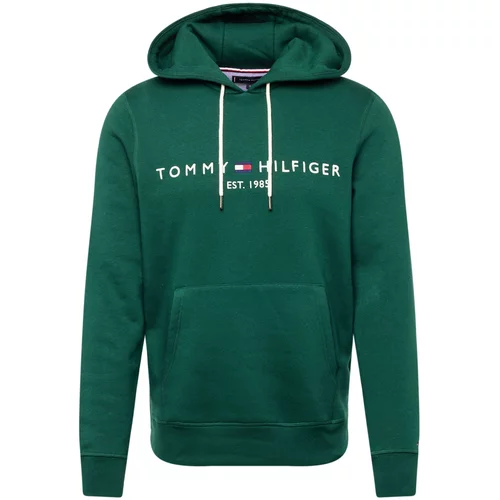 Tommy Hilfiger Sweater majica morsko plava / tamno zelena / crvena / bijela
