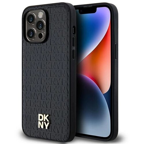 Dkny OVITEK KOVINSKI LOGO Z VZORECEM USNJA ZA MAGSAFE ZA IPHONE 13 PRO / 13 ČRN, (21897775) Cene