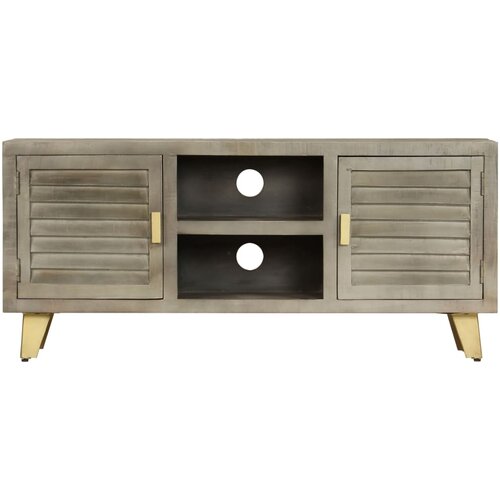 Maison Chic ormarić od masivnog drva manga sivi s mesingom 110x30x48 cm Cijene