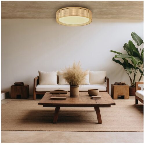 Ksix Bohemia Smart LED stropna svjetiljka, Rattan dizajn, 3W zvučnik,RGBIC + CCT Slike