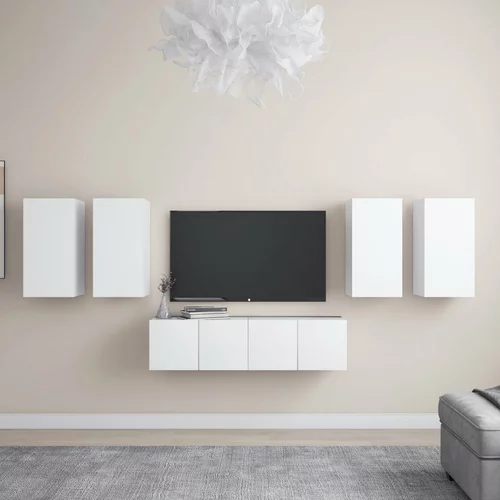 TV Komplet TV omaric 6-delni bela iverna plošča