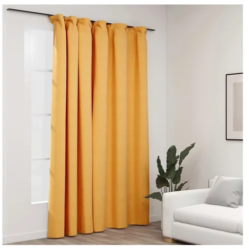  Zatemnitvena zavesa z obešali videz platna rumena 290x245 cm