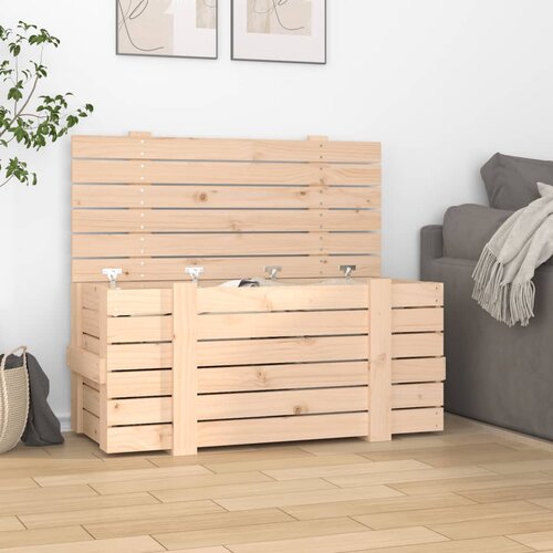 vidaXL Škatla za shranjevanje 91x40,5x42 cm trdna borovina Cene