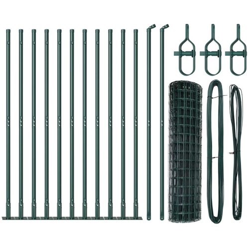 Euro Ograda sa 13 Flan&amp;scaron;astih Stupova 0.8x25 m Galvanizirani Čelik Slike