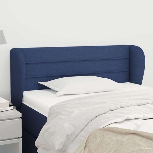  Vzglavje z u&amp;scaron;esi modro 83x23x78/88 cm blago Slike